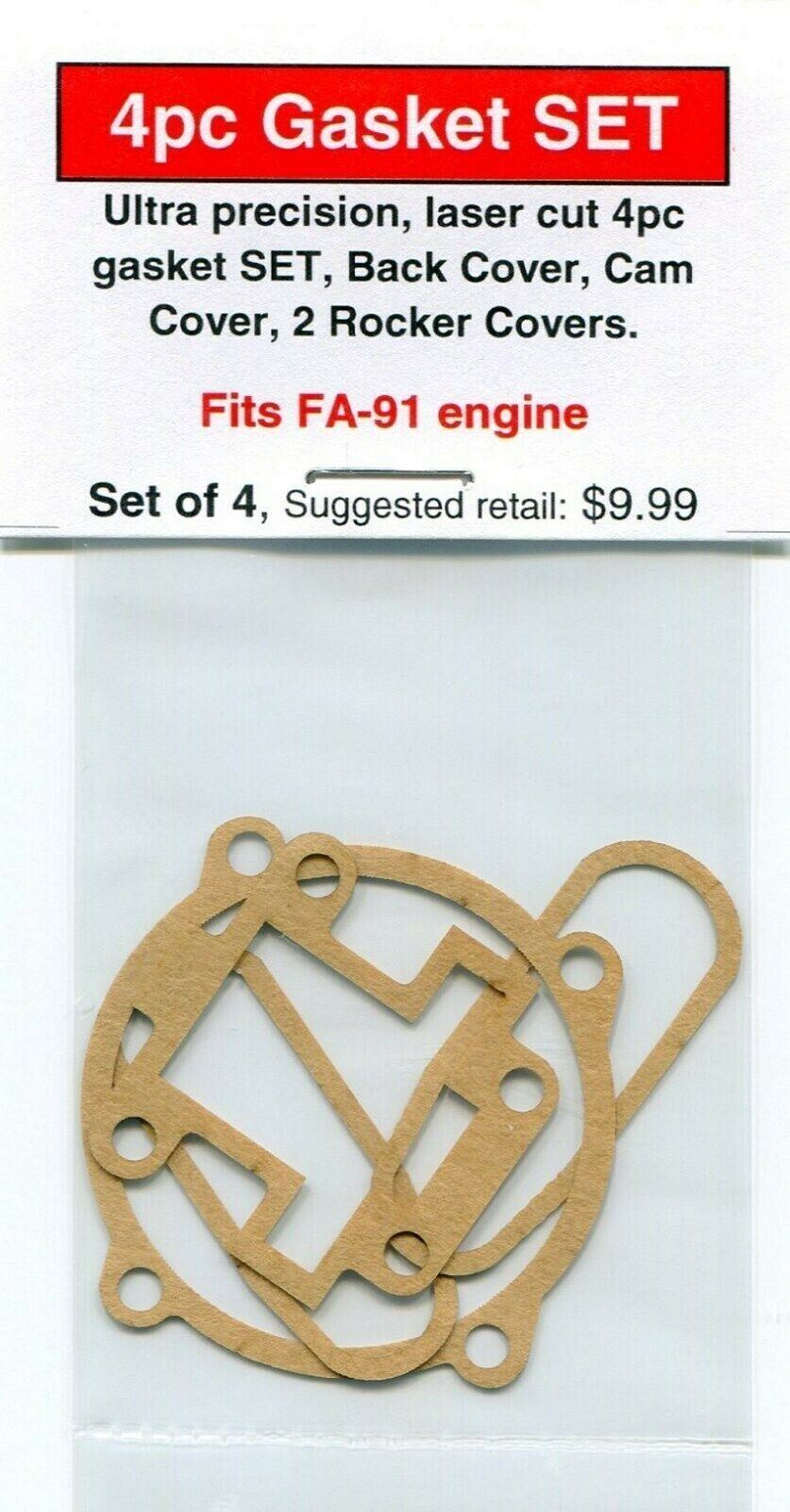 Aftermarket 4pc Gasket SET fits Saito FA-91 Engine-NIP