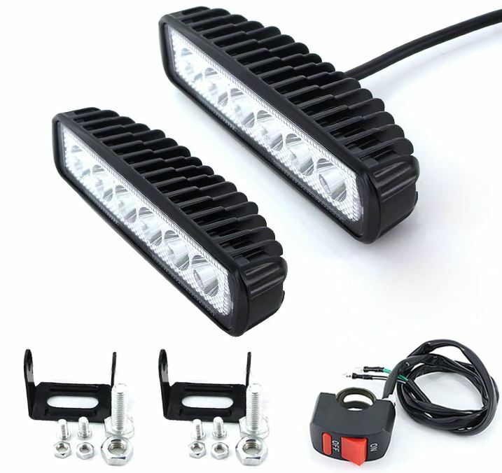 Motorcycle 24-LED/Pr Headlight Daytime Running Spot Fog Lamp Universal On/Off Sw
