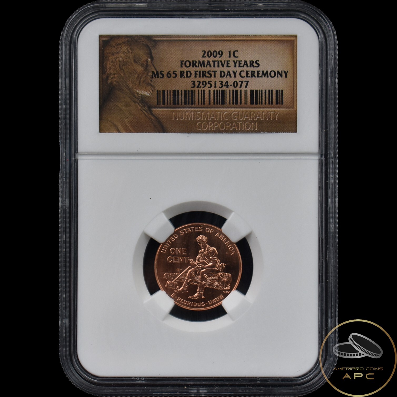 2009 Lincoln Cent Formative Years NGC MS 65 RD First Day Ceremony