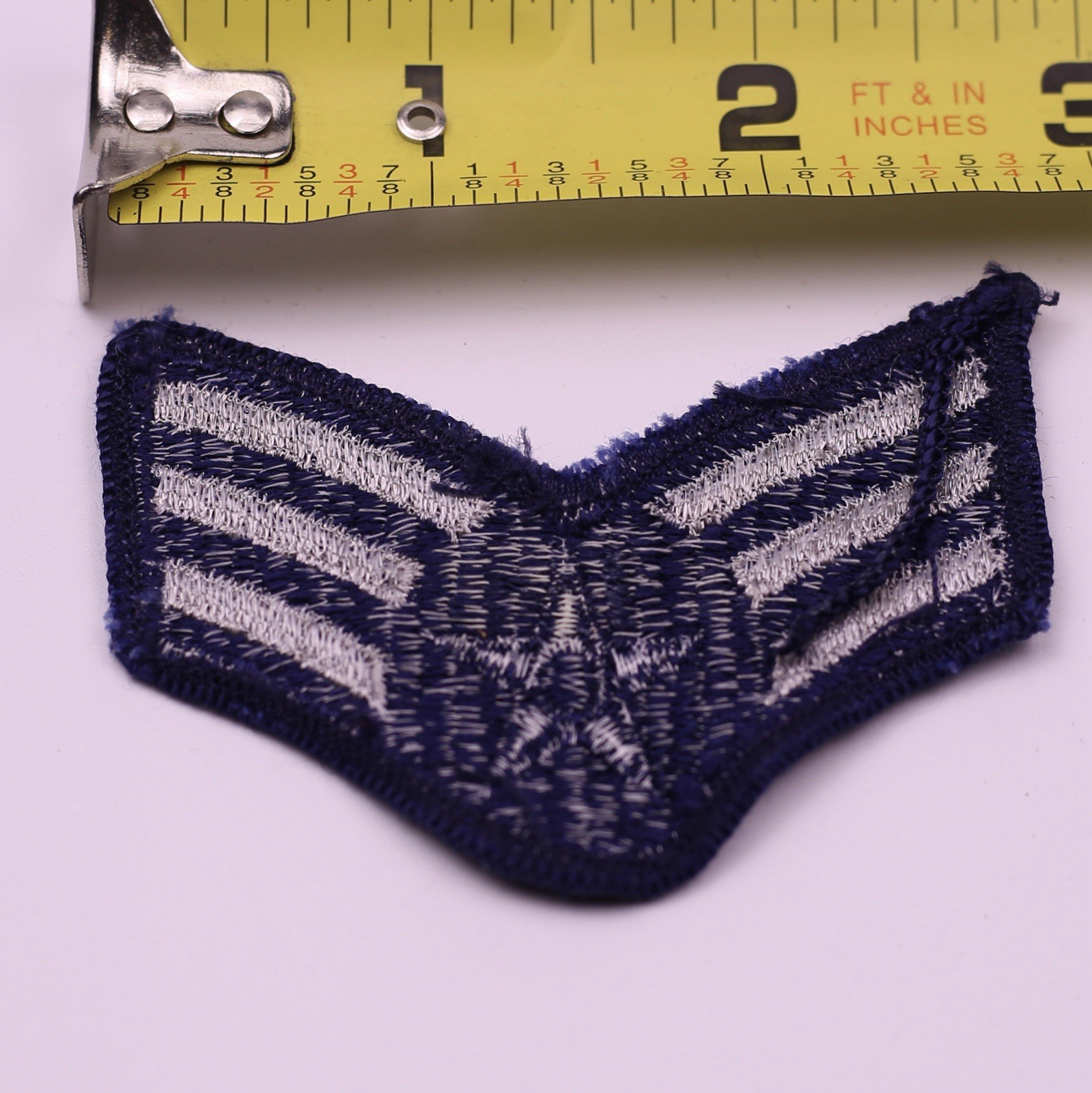 U.S. Military USAF Senior Airman Rank Insignia Patch E-4 Blue Star Grey 3”