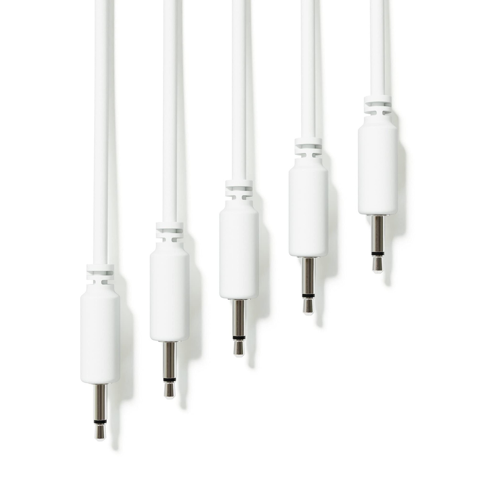 5-Pack - Mono Modular Patch Cables - TS 3.5mm 1/8" Eurorack Synthesizer [Whit...