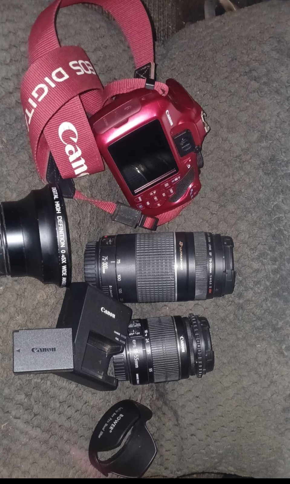 Canon EOS Camera Accessory Bundle with Lenses and Charger