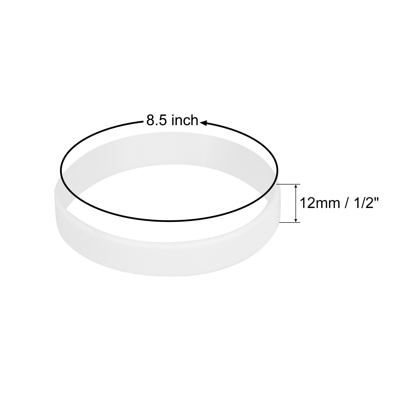 3Pcs Bracelets Wristbands 1/2 Inch Width 8.5" Length White