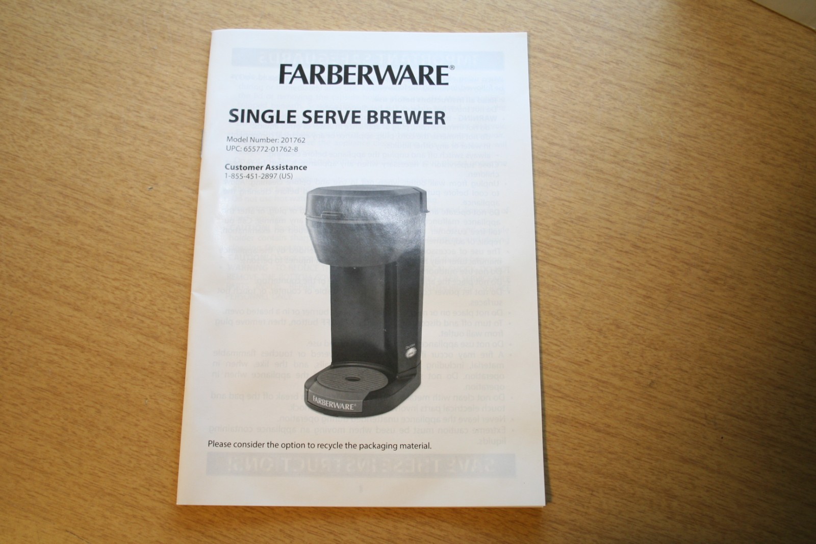 Farberware Single Serve Brewer NEW One Touch Brewing & Power
