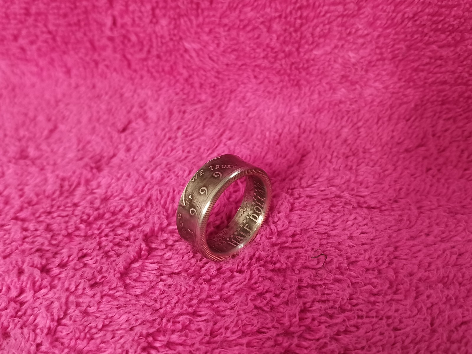 1999 Kennedy Half Dollars  size 9- 1/2 coin ring  Handmade mixed metals (B)