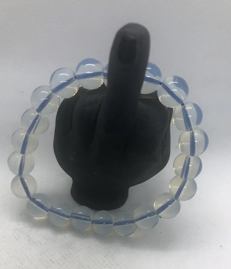 Stretch beaded 10mm bracelet Opalite