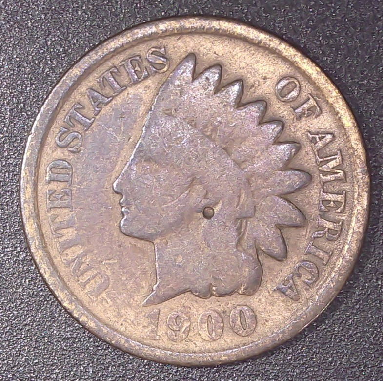 1900 Indian Head Cent Penny 1c Brown Copper Circulated Condition 126 Years Old