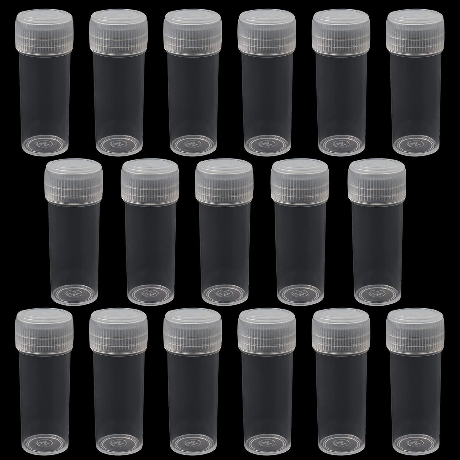100Pcs Clear Mini Plastic Bottles Samples Jar Container for Pills Powder Capsule