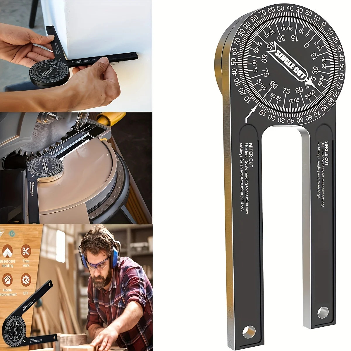 Aluminum Miter Saw Protractor Angle Finder Precision Measuring Tool