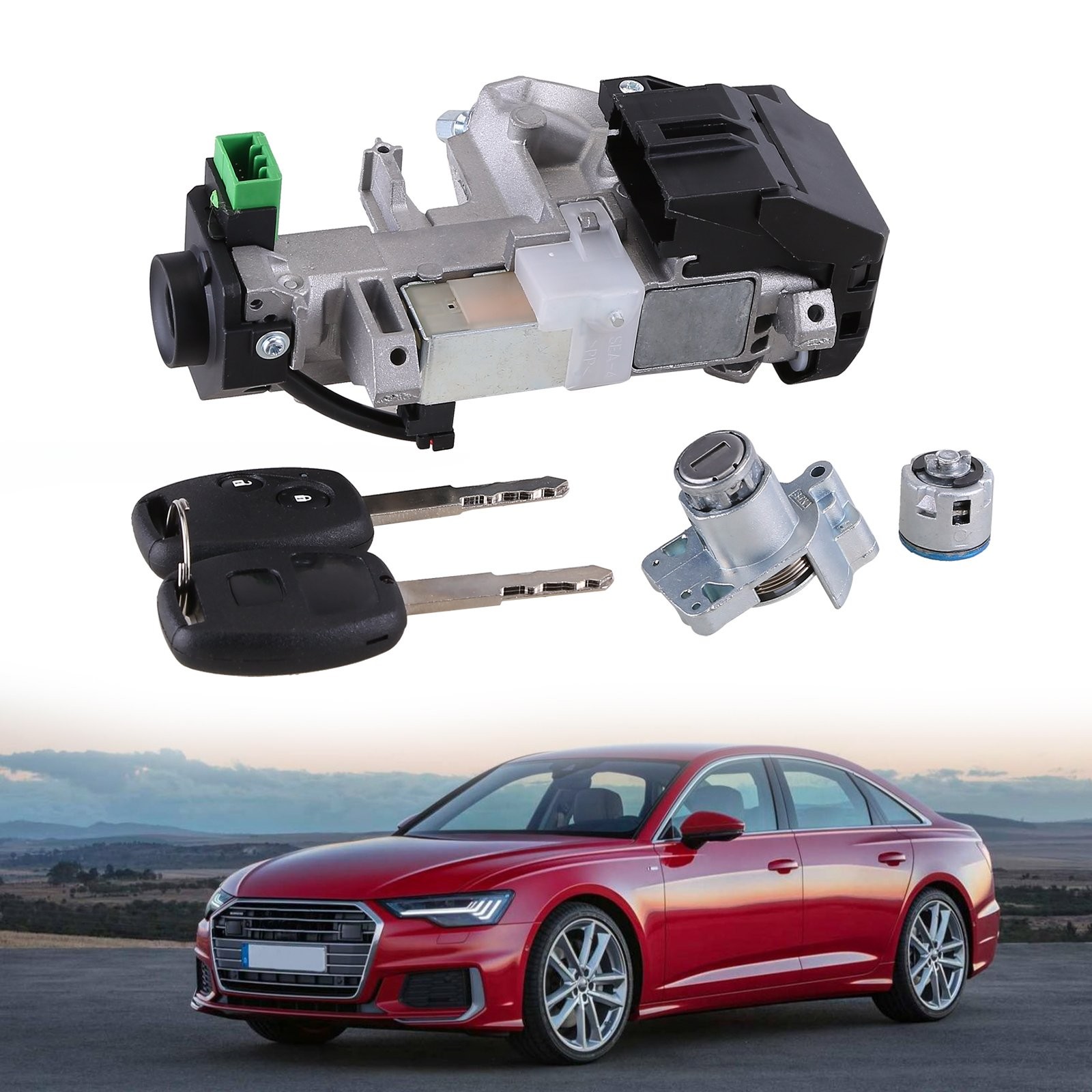IGNITION & DOOR LOCK CYLINDER SWITCH ASSEMBLY SET 2 REMOTE KEY FOR CRV 2007-2011