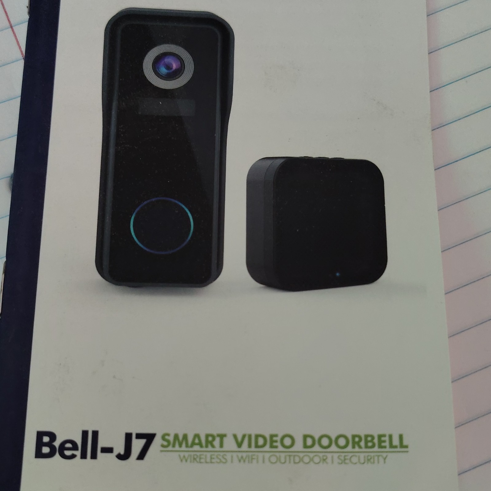 Bell-J7 Smart Wireless Wi-Fi Video Doorbell Battery Black Outdoor Security