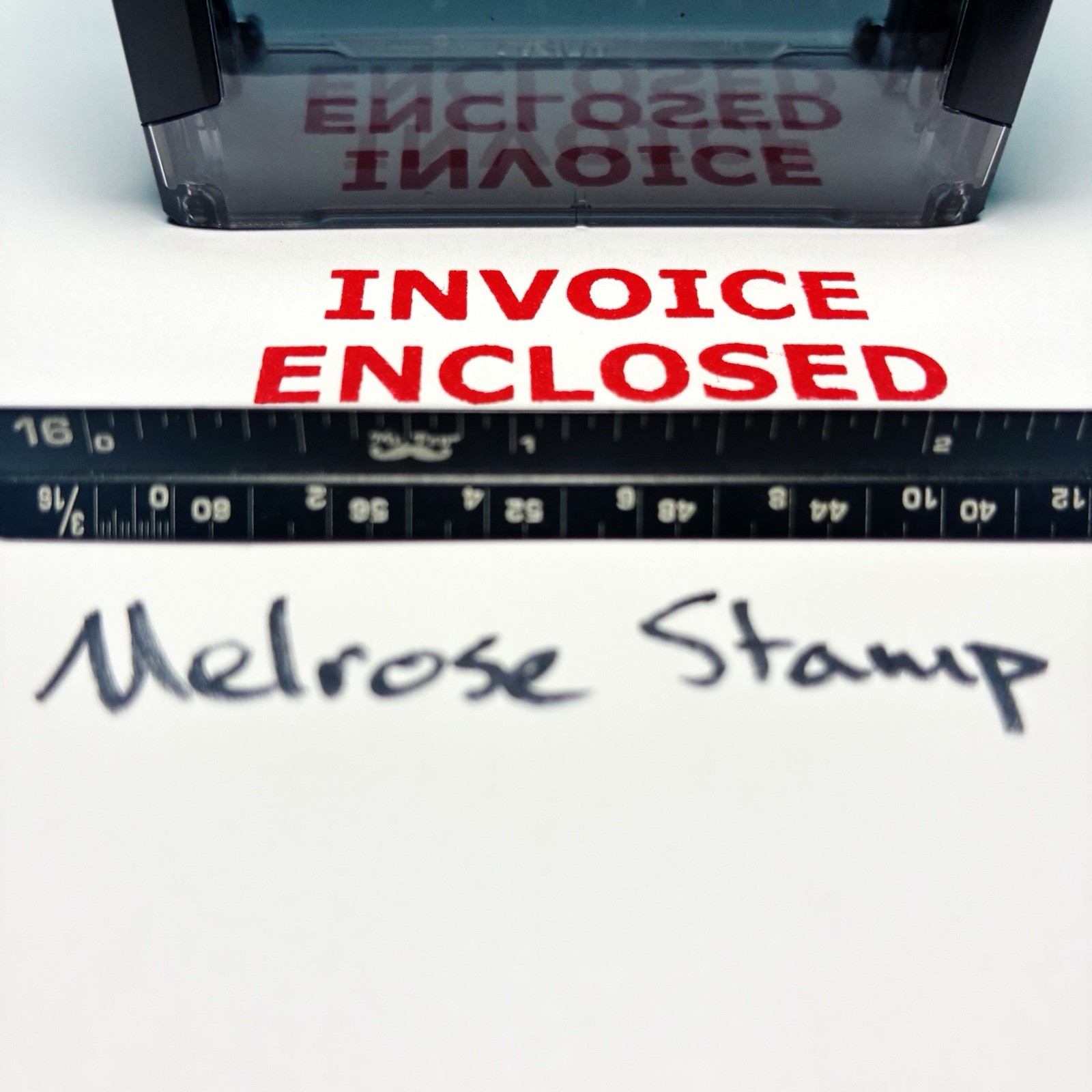 Invoice Enclosed Self Inking Rubber Stamp Red Ink Ideal 4913