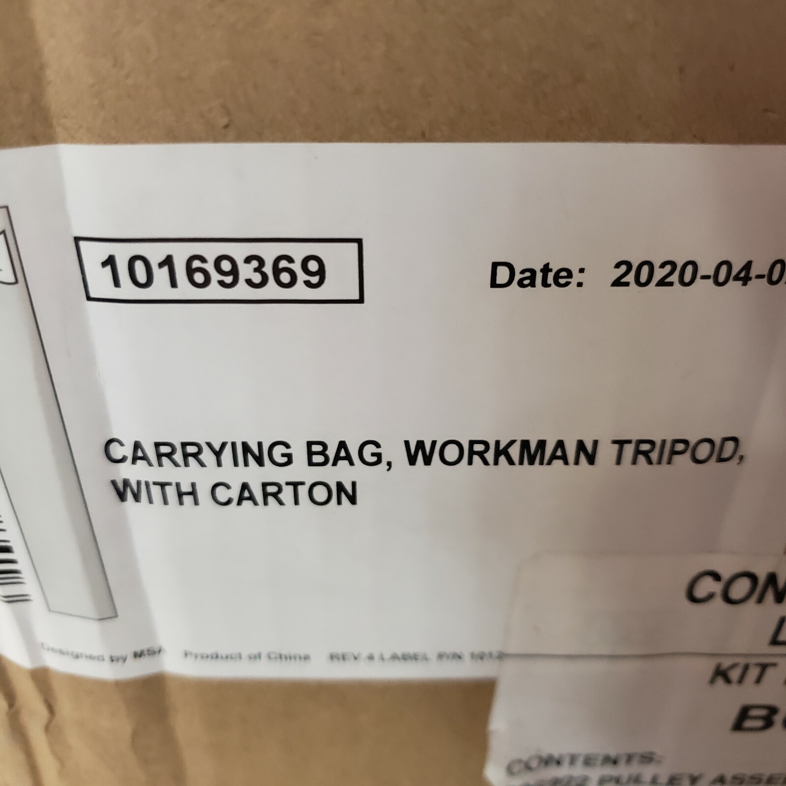 MSA Workman 10169369 Duffel Bag For Tripod