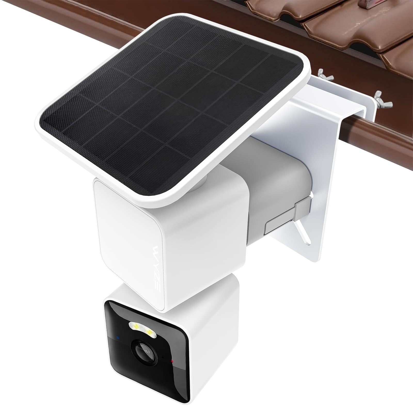 Gutter Mount Bracket for Solar Security Camera Pan Cam Aluminum Clamp Holder