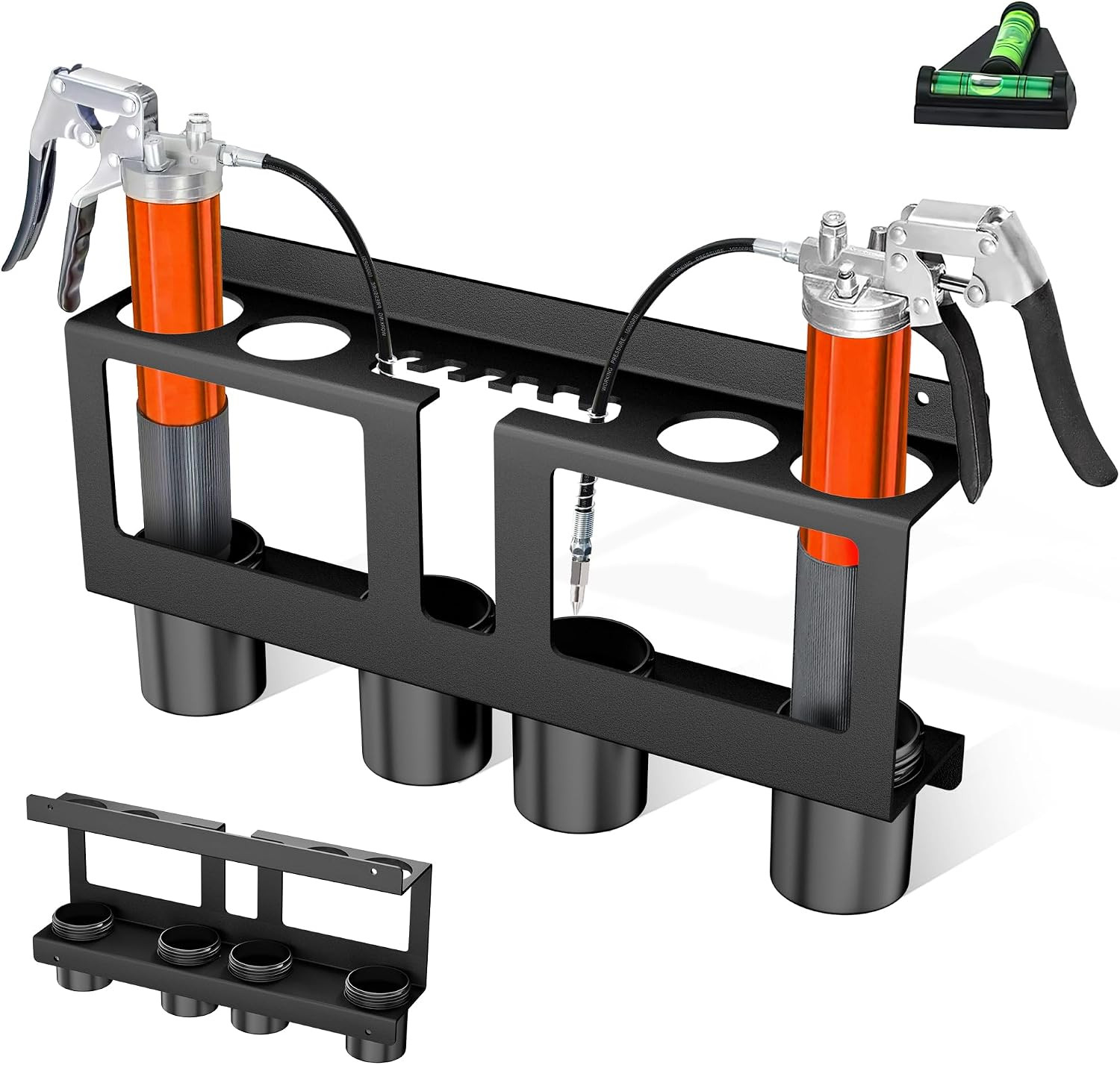 Grease Gun Holder,Grease Gun Rack Wall Mount Compatible with 2 Grease Guns |