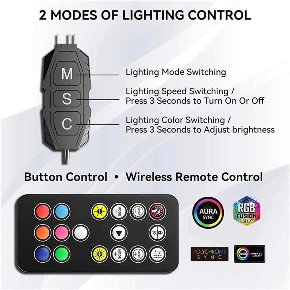 5V ARGB Controller with Remote for 3-Pin RGB Devices Lighting Management