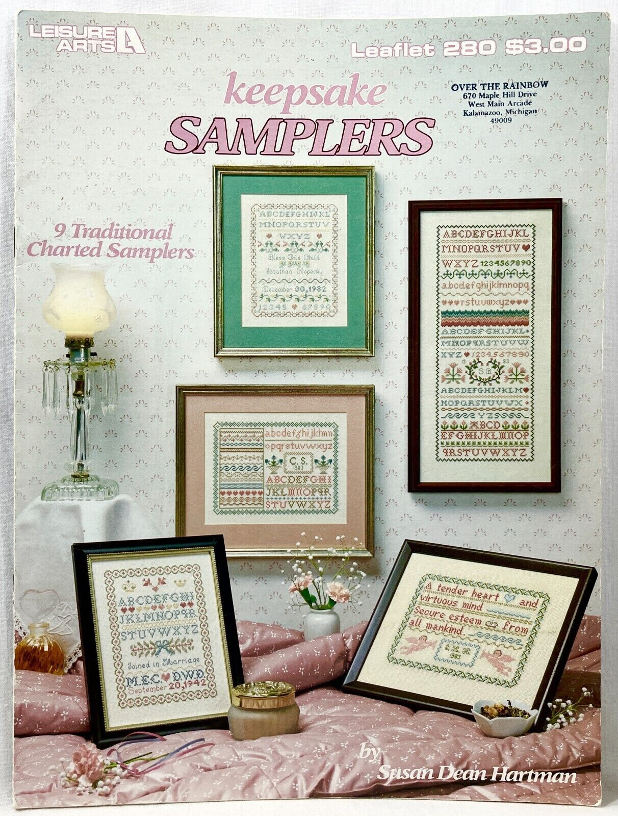 1983 Leisure Arts Keepsake Samplers 280 Counted Cross Stitch Pattern Book 12691