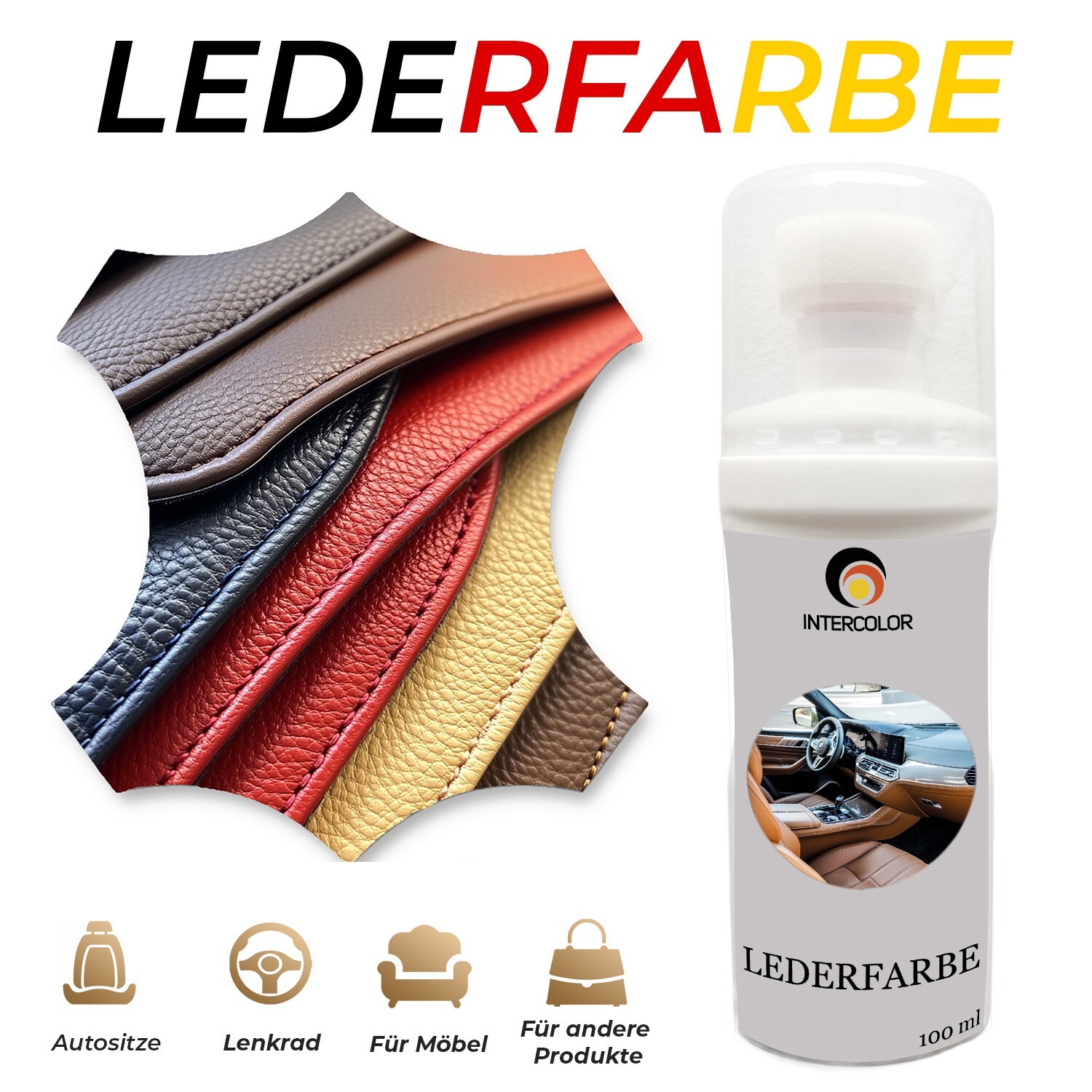 Leather Paint Fresh for BMW Dakota Lemon Leather and Synthetic Leather Repair