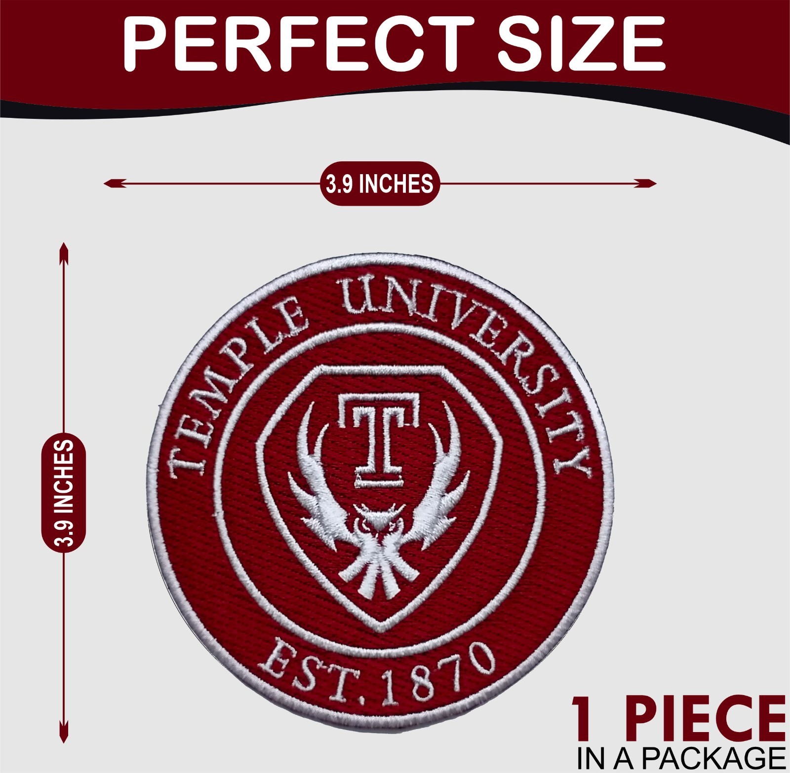 Temple University Owls Vintage Logo Iron On Patch-Sew Patch-Embroidered Patch