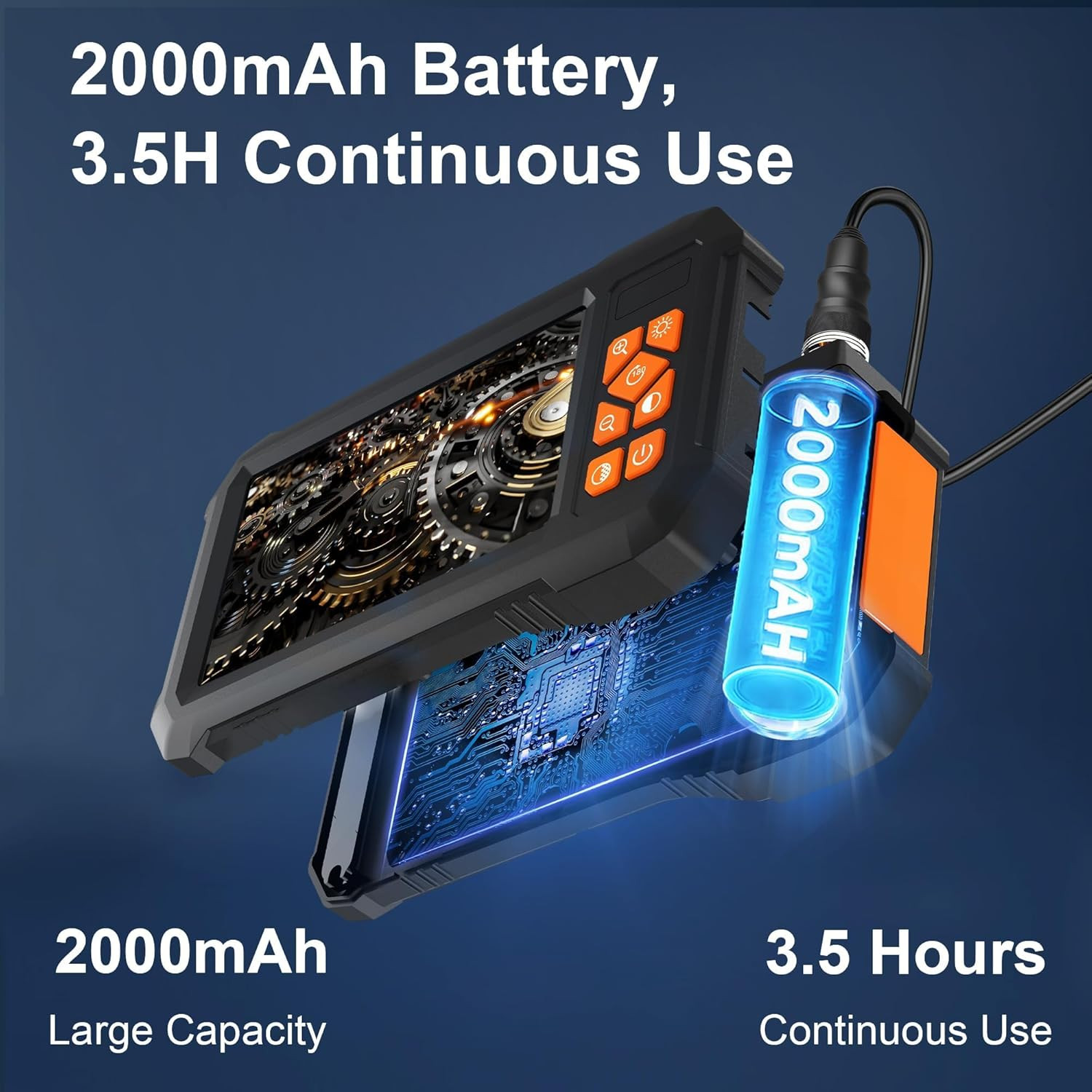 Endoscope Camera with Light, 1920P HD Borescope Inspection Camera with 4.3" IPS