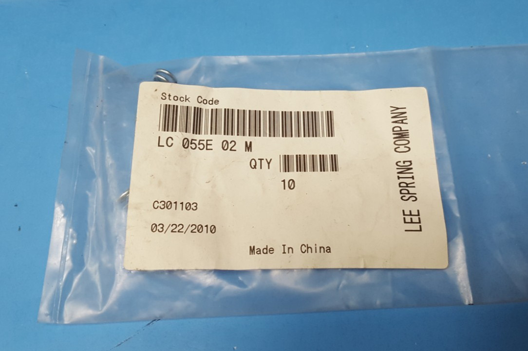 (10PCS) Compression Lee Spring, LC055E02M, OD:0.36", HD:0.375",RD:0.239", L:0.5"