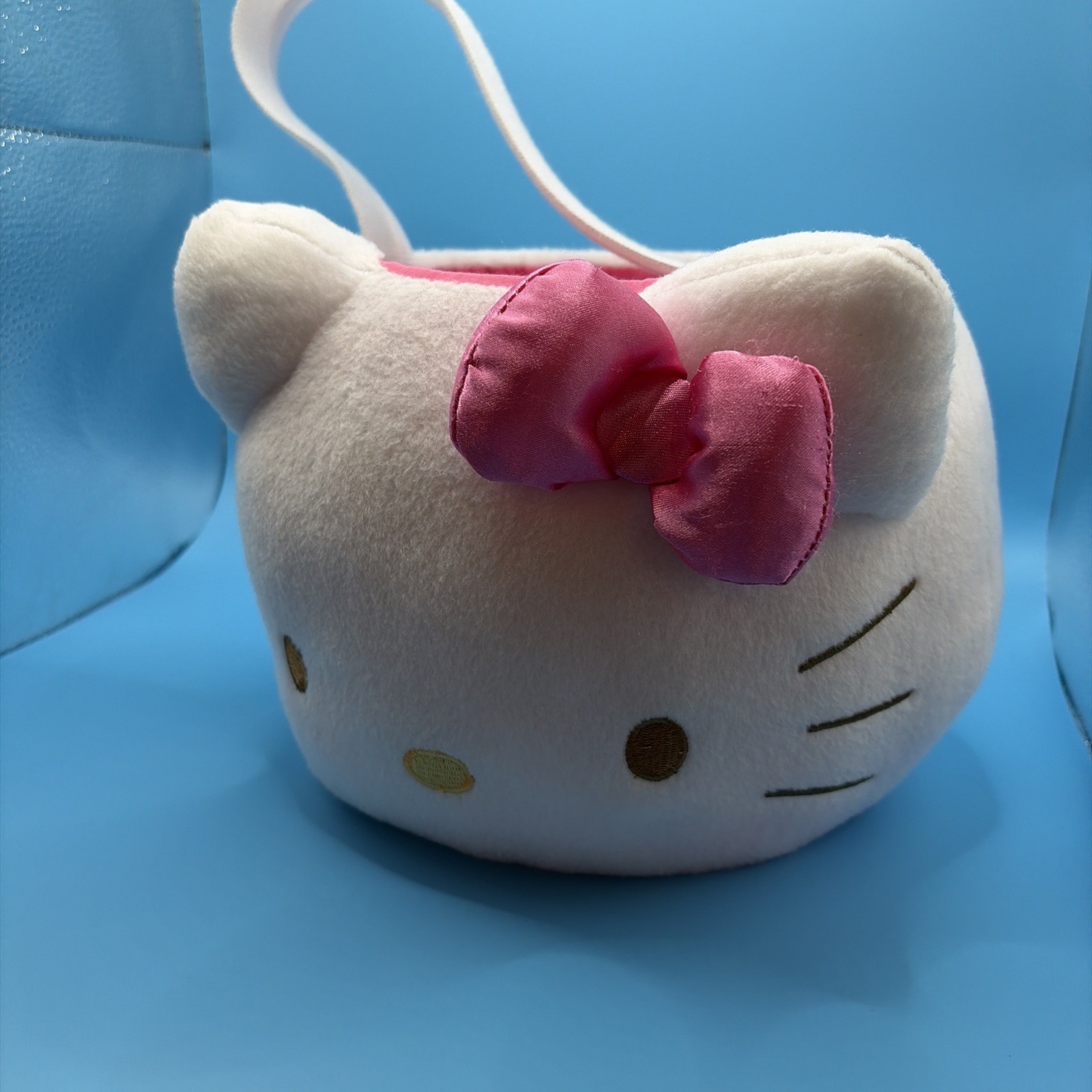 Sanrio Hello Kitty Plush Easter Basket Bucket Pink Bow 2012 Kawaii