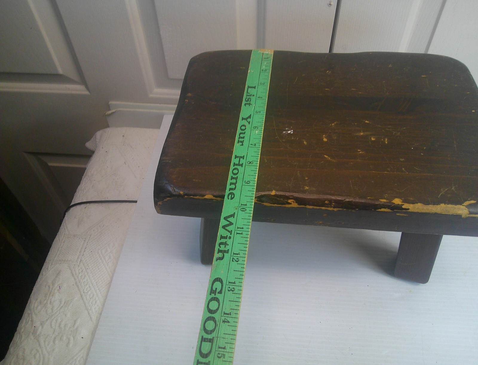Retro small Foot Stool wood Mid Century