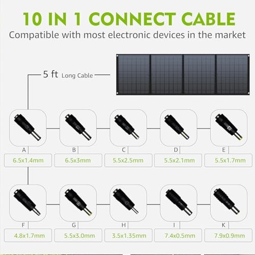 40W Solar Panel 40 Watt Foldable Solar Panel for Portable Power - Black 40W