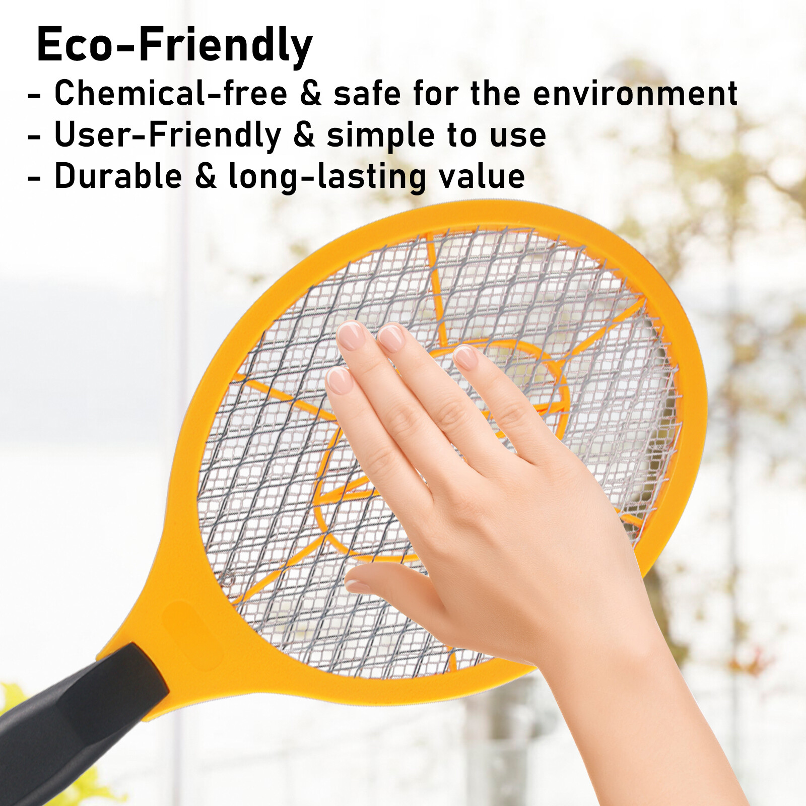 2Pcs Electric Mosquito Fly Swatter Pest Insect Killer Handheld Bug Zapper Racket