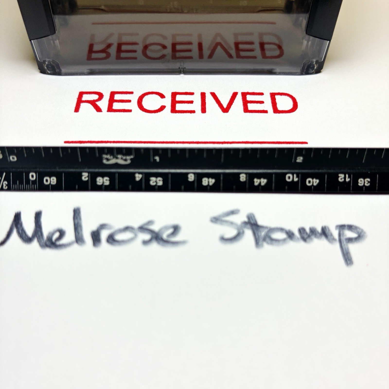 Received With Line Rubber Stamp Red Ink Self Inking Ideal 4913