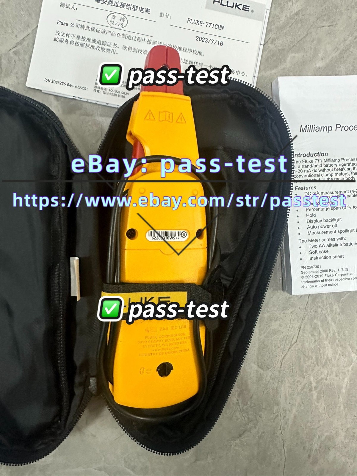NEW Fluke 771 Milliamp Process Clamp Meter Indicator Current Calibration #pass