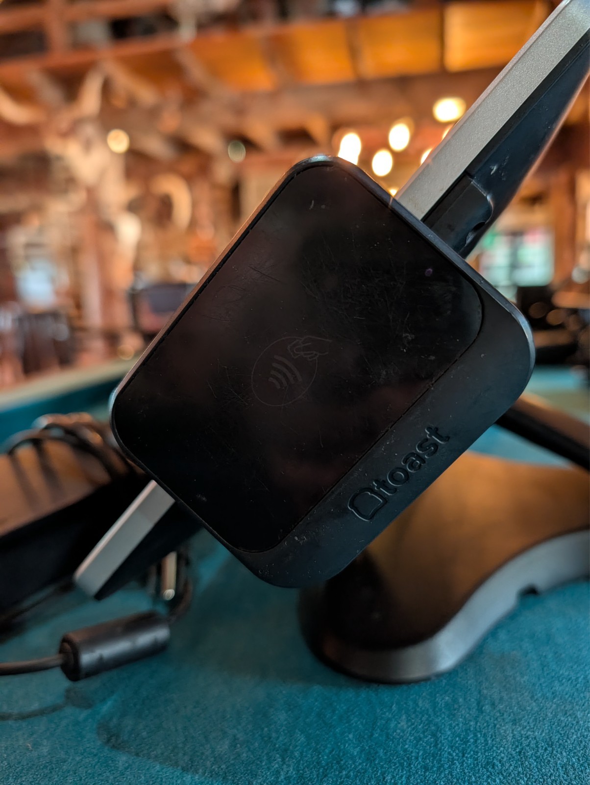 Toast POS Register Screen with Cables