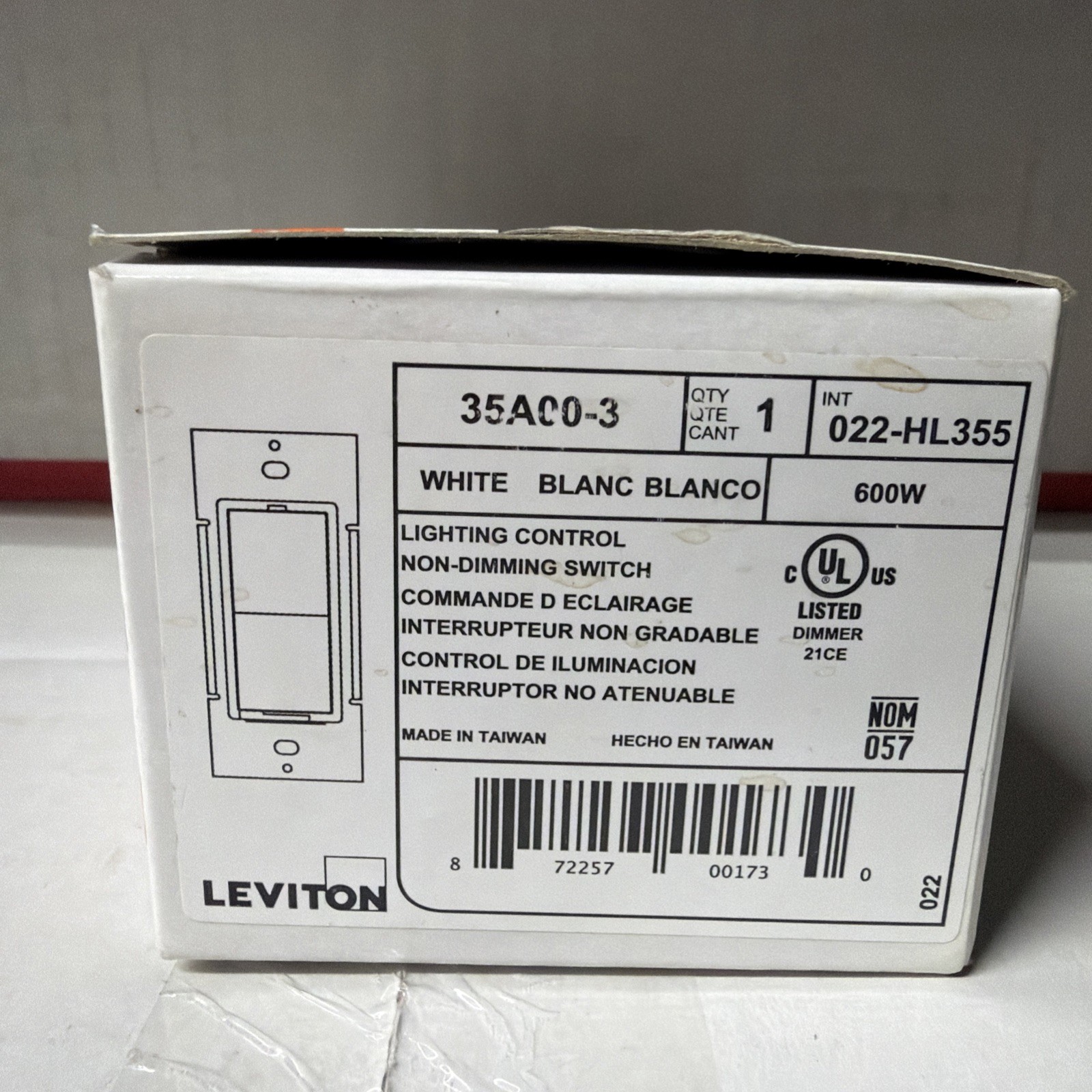 HAI Leviton 35A00-3 UPB 2000 Watt Dimmer Switch White
