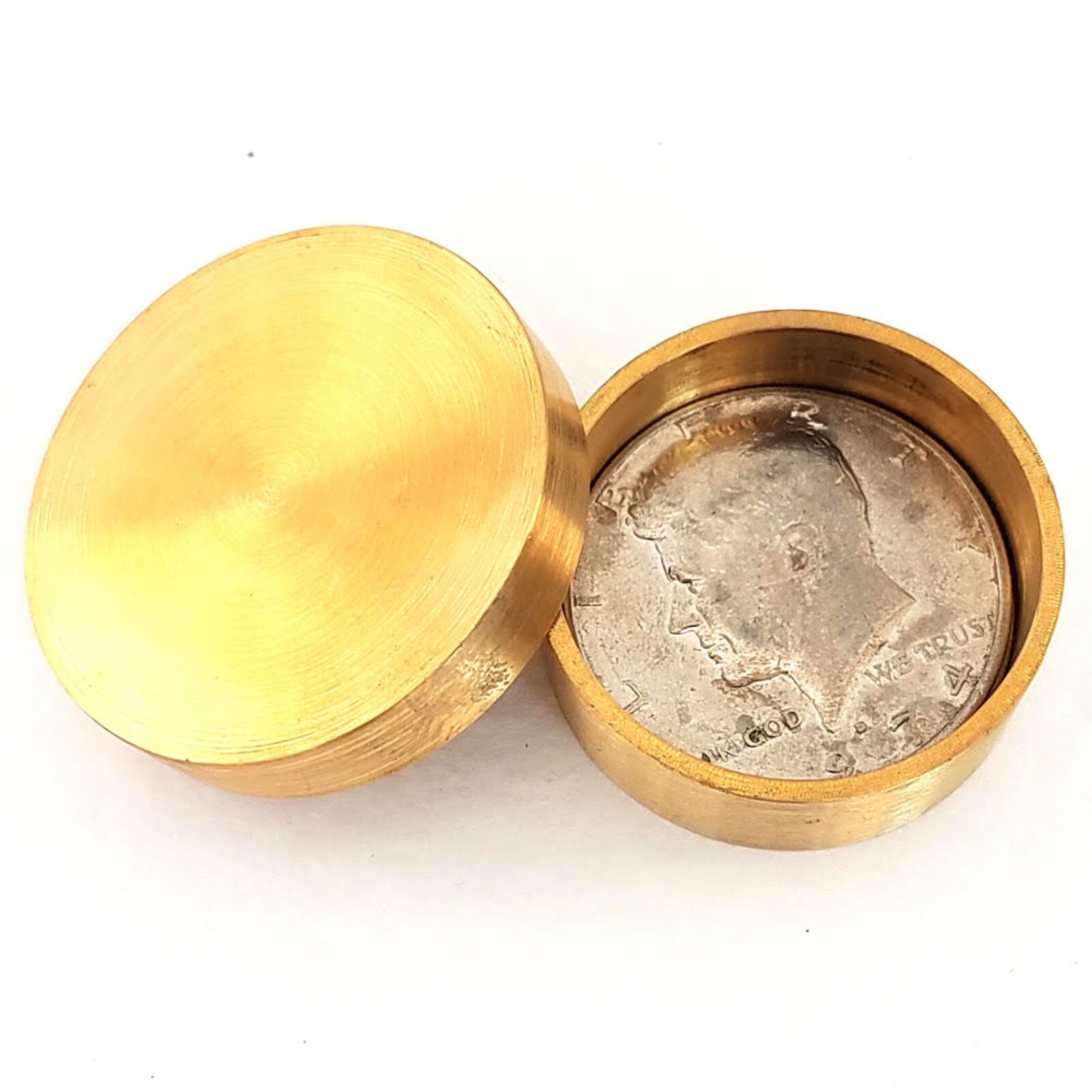 Okito Coin Box -  Brass-Half Dollar Size -Pro Quality A Magician’s Favorite