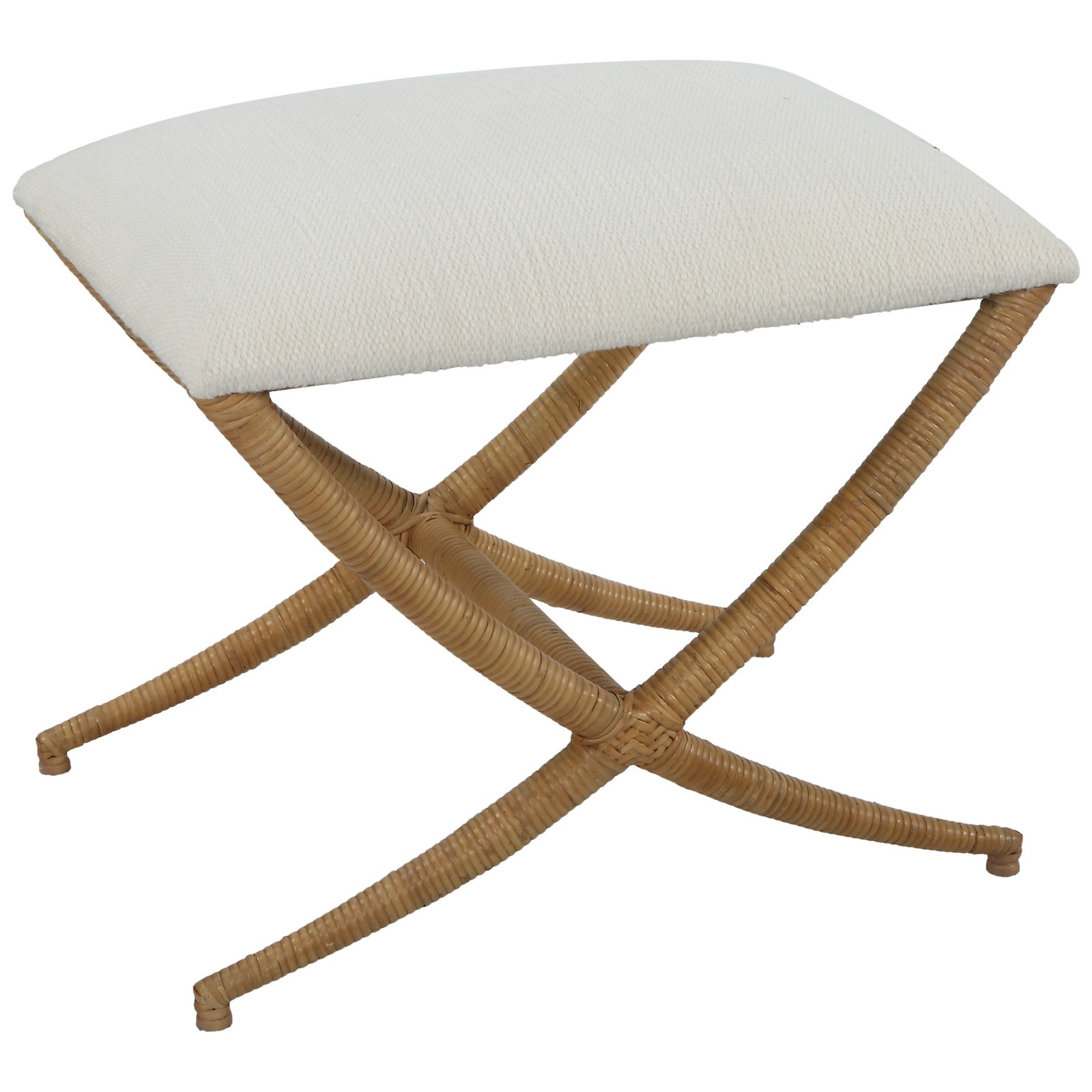 Uttermost 23751 Expedition 24"W Bench - White / Woodtone