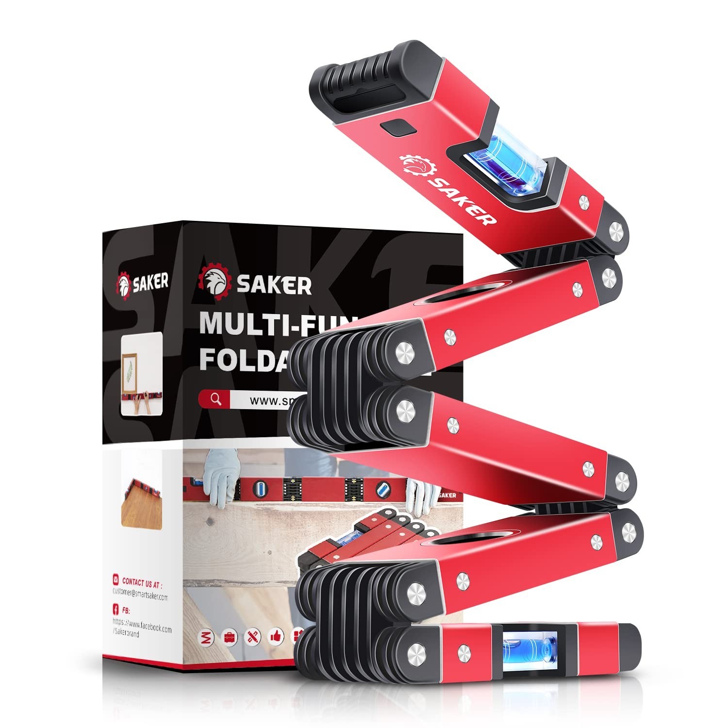 Multi-Function Foldable Level Tool - 28-Inch, Precise Multi-Angle Measurement, I