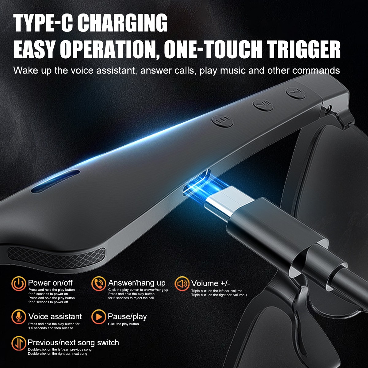 Wireless AI Language Smart Translator Glasses Headset 144- Languages Translation