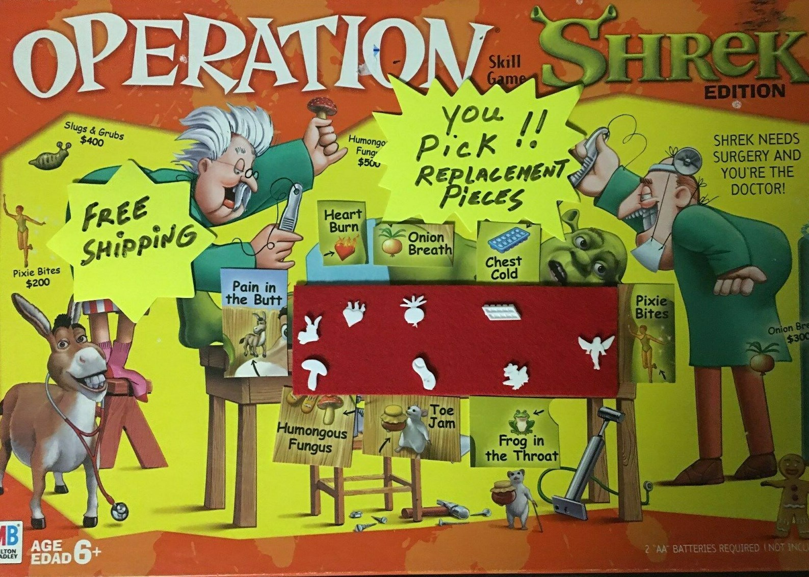 Operation  Shrek    You Pick     Funatomy Parts    FREE SHIPPING    2004