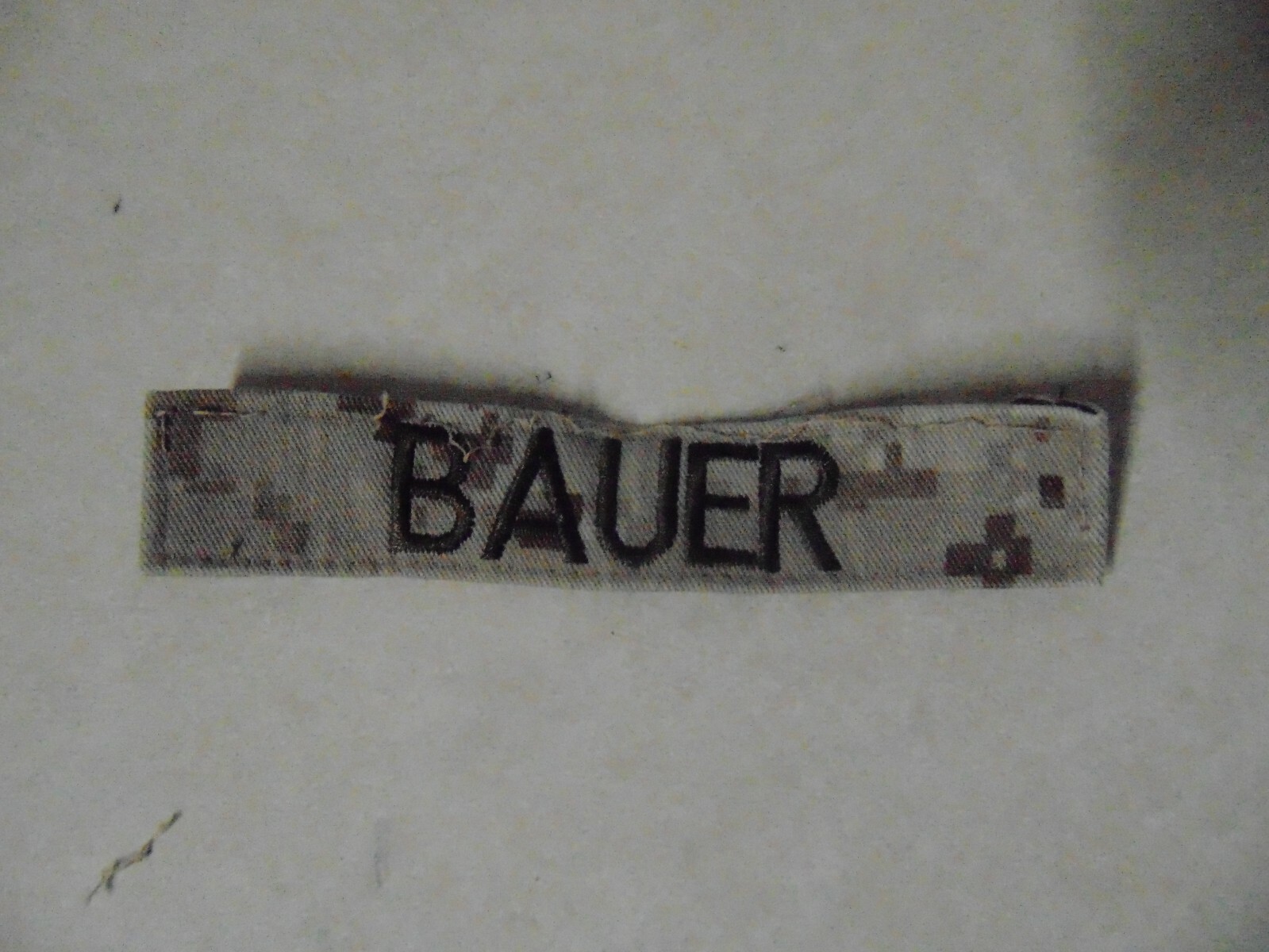 MILITARY PATCH US NAVY NAME TAPE TAG SEW ON DIGITAL DESERT COMBAT USED BAUER