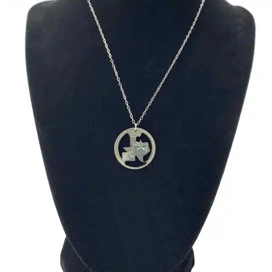 Texas Cut Out Coin Necklace State Quarter 18-inch Chain