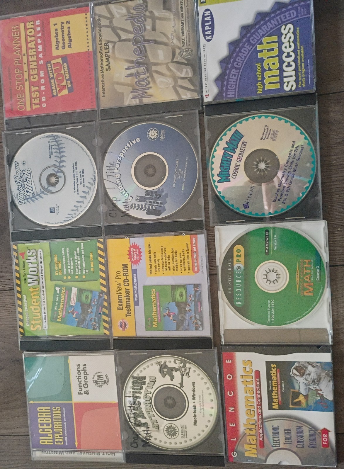Kaplan, Glencoe, Sunburst Math Education Software CDs Lot - English Format