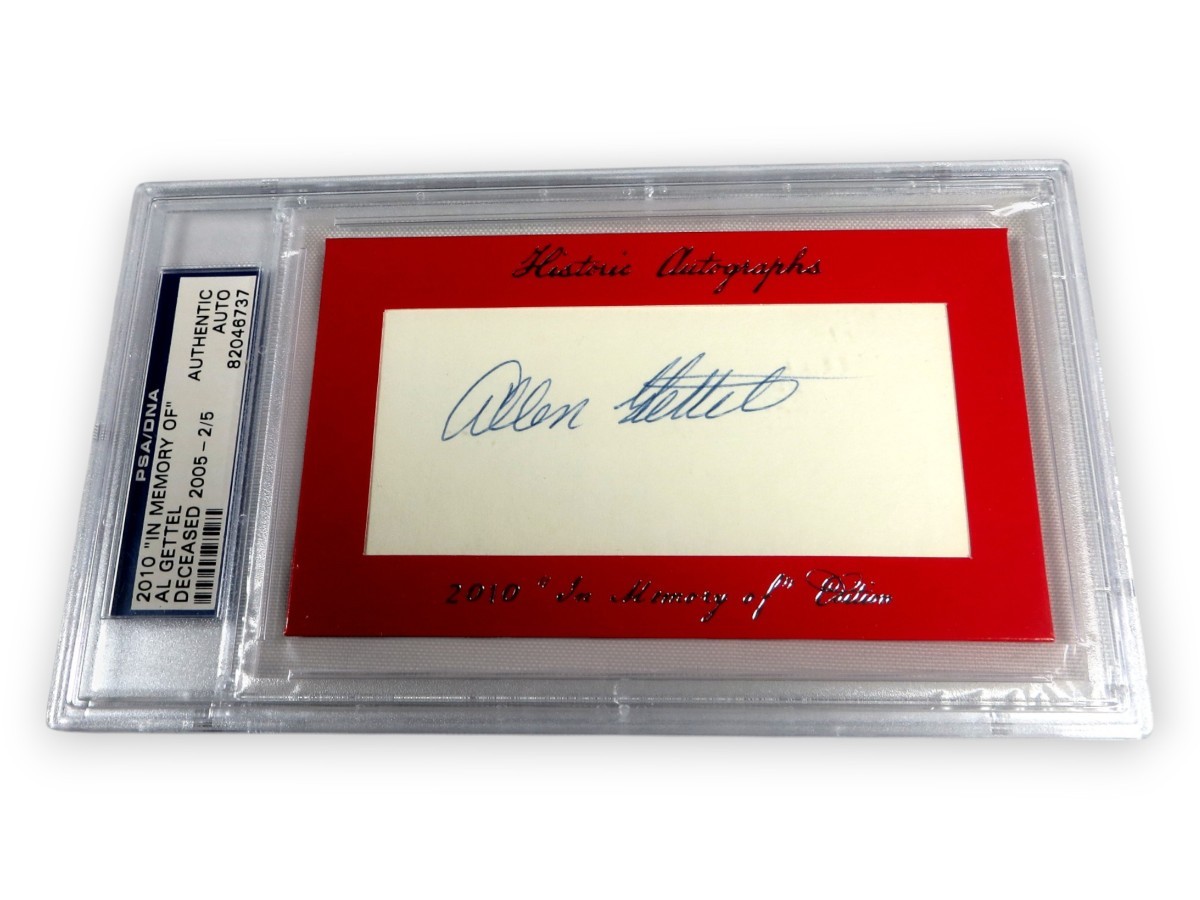 Al Gettel Signed Autographed Cut Signature Yankees Indians 2/5 PSA Slabbed