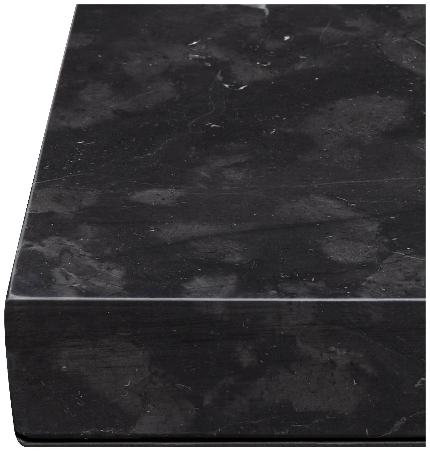 Black Marble 9 1/2" x 6 1/2" x 1" Rectangular Lamp Riser