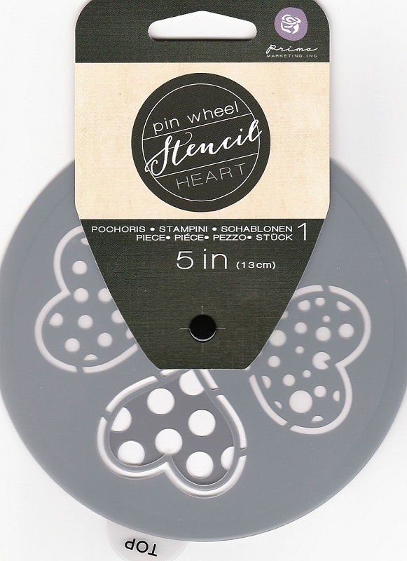 Prima PINWHEEL STENCIL 5" Heart Customizable Patterns pin wheel 575960