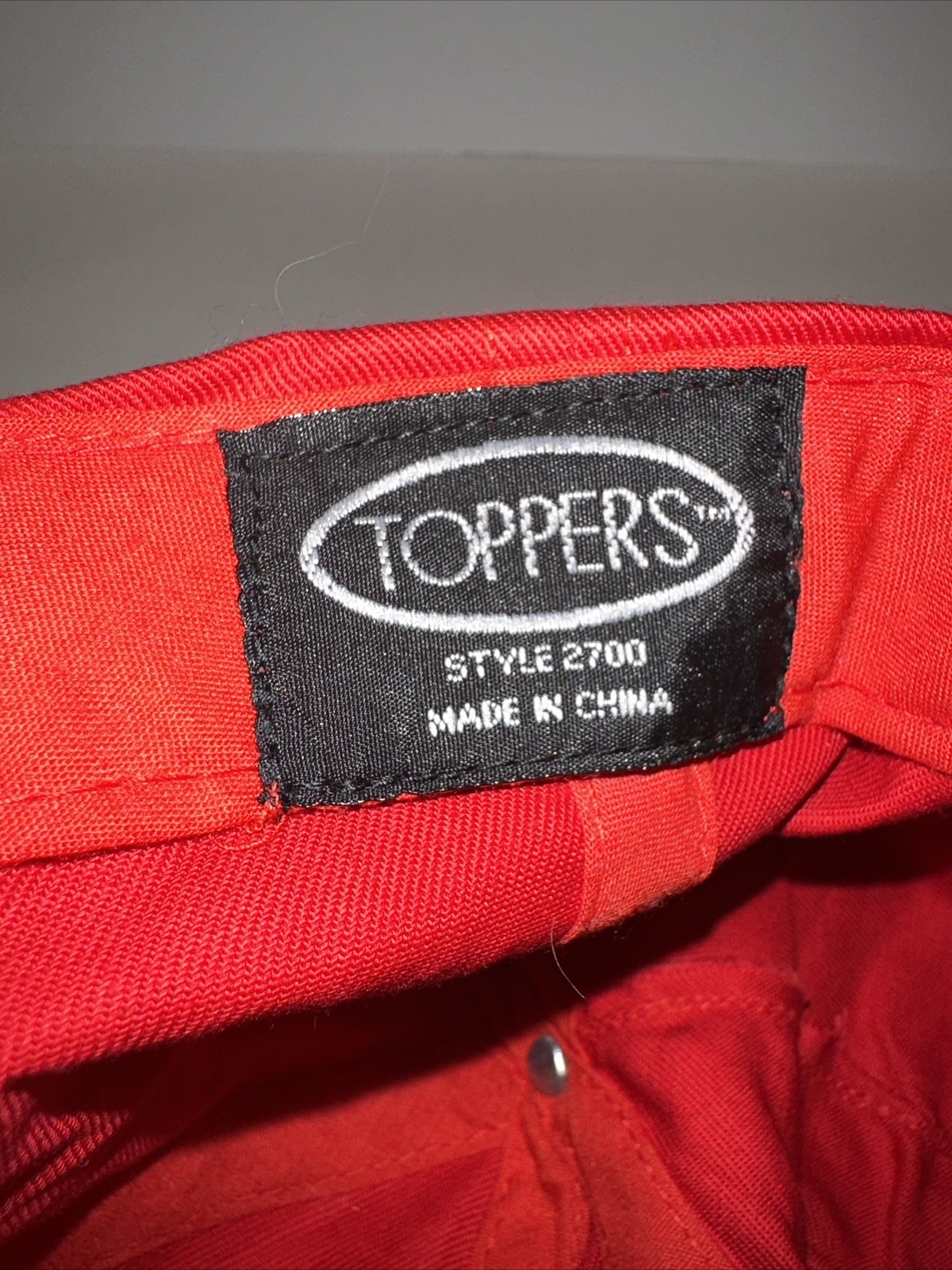 TSA Racing Logo Hat Cap Red Screen Print Hook Loop White Bill Edge Hook Loop