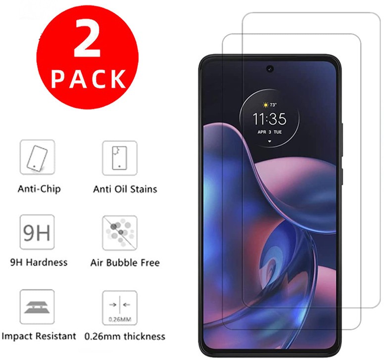 2Pack Premium Tempered Glass Screen Protector For Motorola Moto Edge (2022)