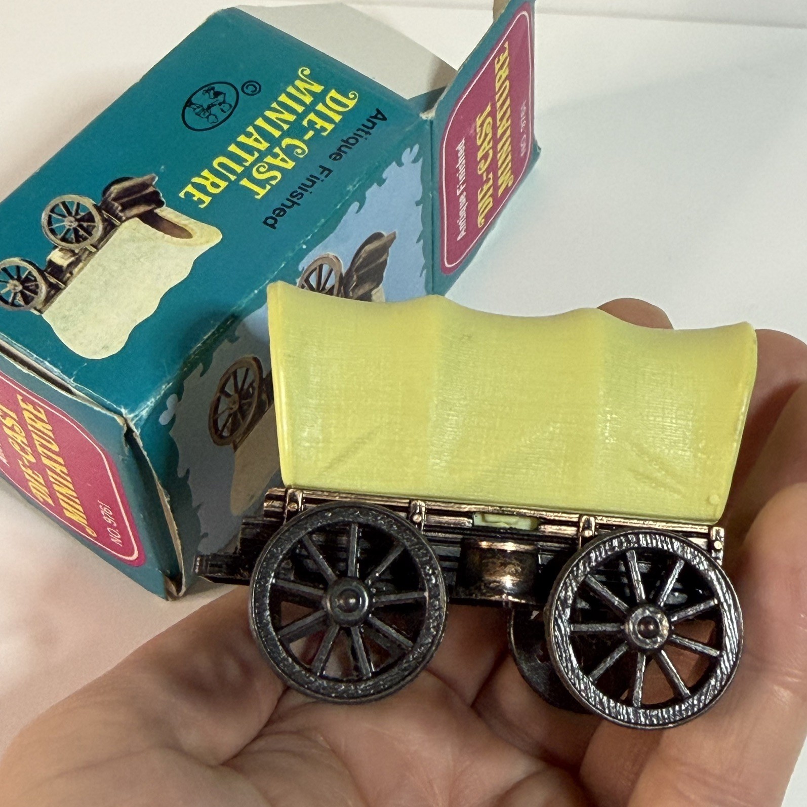 Vintage Diecast Pencil Sharpener Miniature Covered Wagon Die Cast Metal New