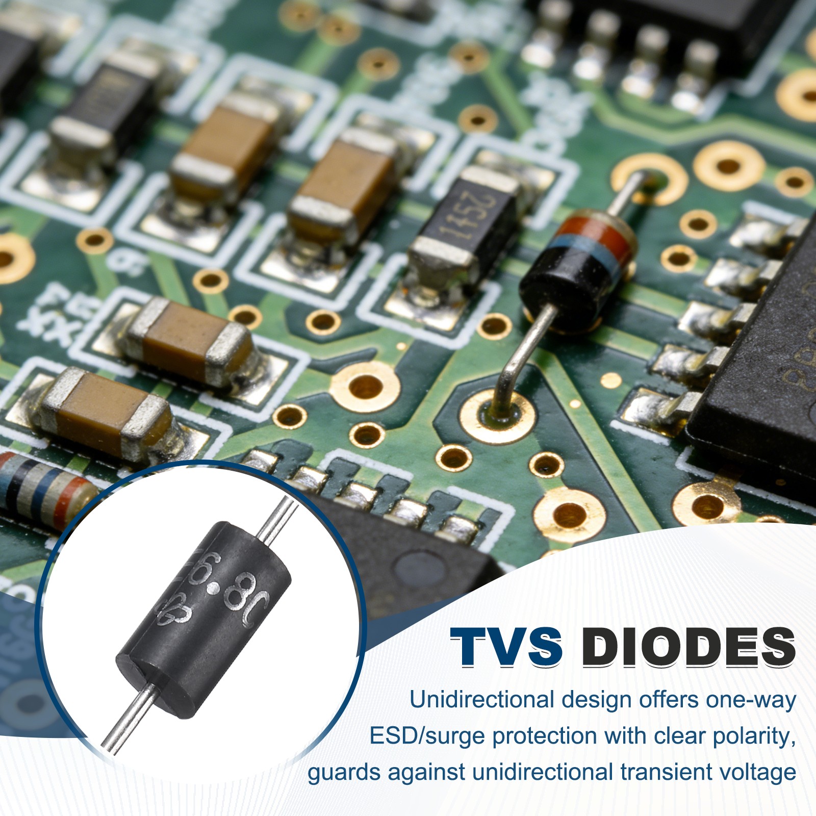 10Pcs Transient Suppression Diodes 1.5KE6.8CA DO-201AD Bidirectional Channel