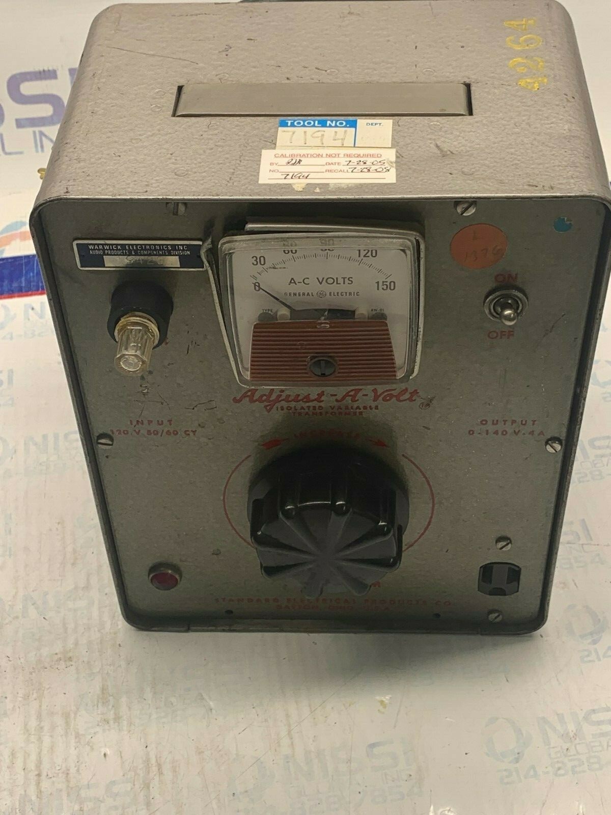 WARWICK ELECTRONICS ISOLATED VARIABLE TRANSFORMER TYPE IV1-4M