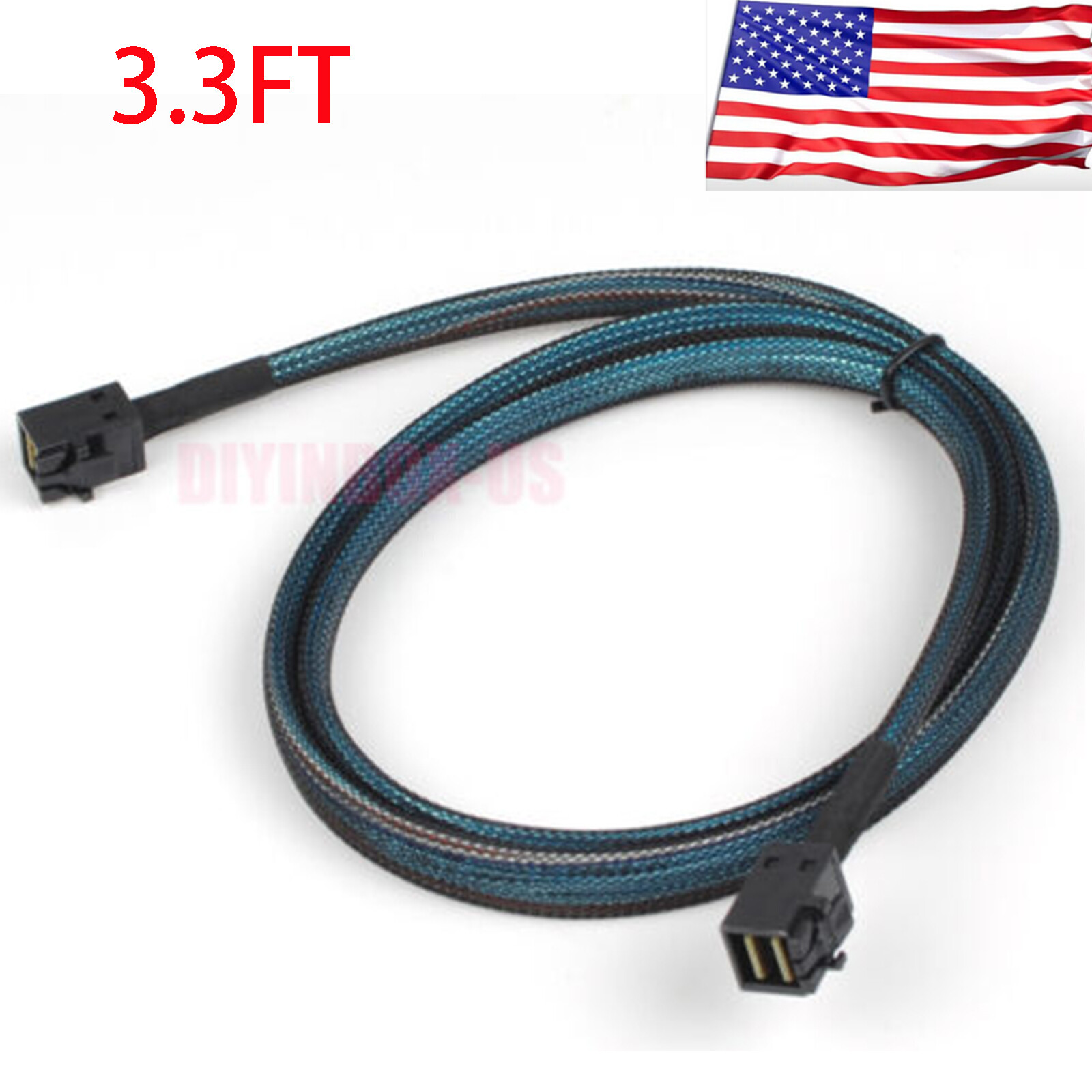 Internal Mini SAS SFF-8643 TO SFF-8643 Mini SAS HD Data Cable 1M（3.3FT）US Ship